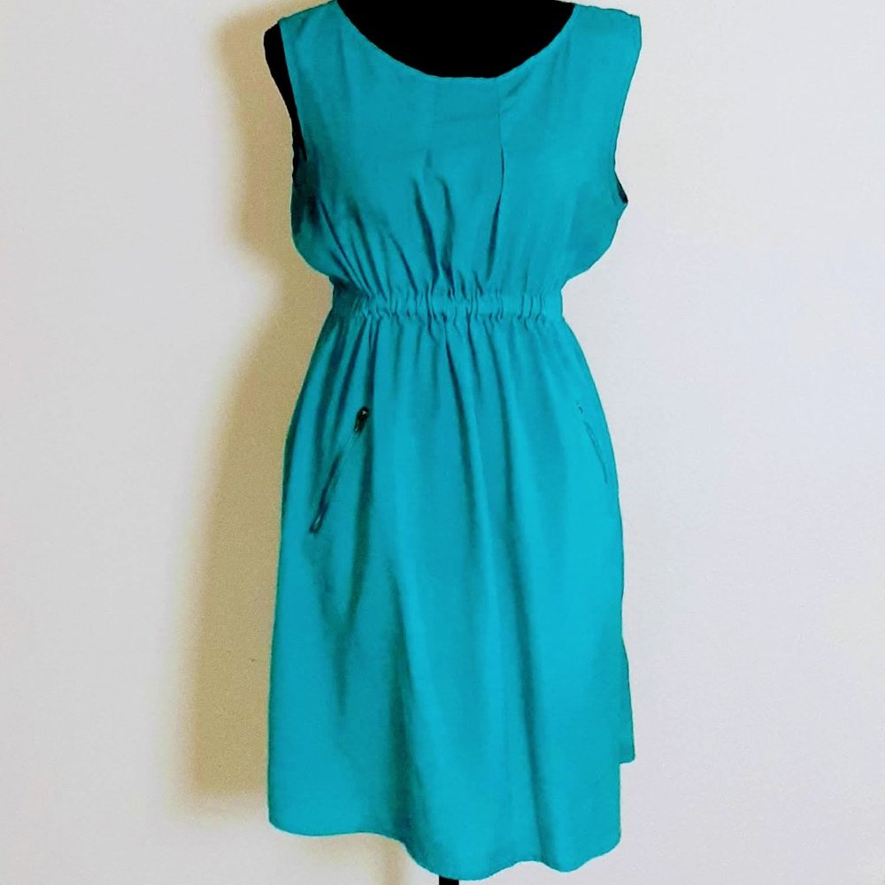 Sleeveless Sundress Blue-Green/Teal Color Size L